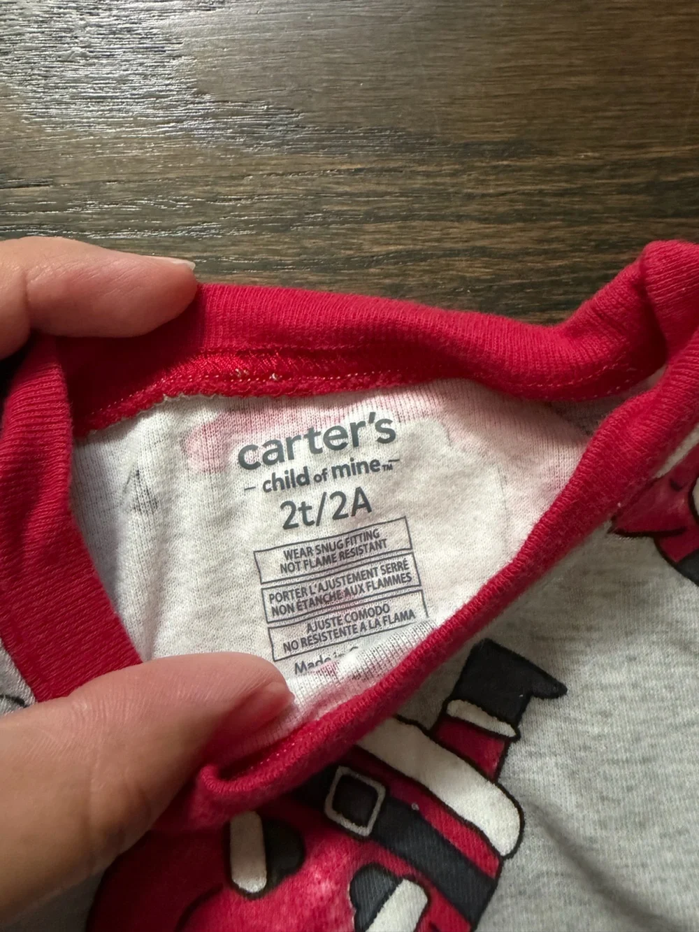 Unisex Carters Santa Claus Pajama Set Long Sleeve Size 2T